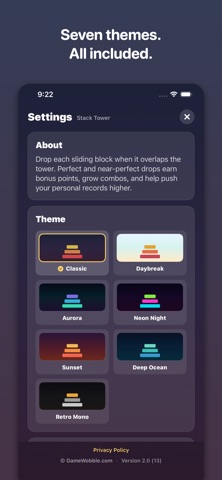 Stack Tower - GameWobble iPhone screenshot