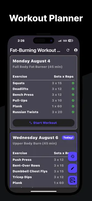 Weekly Workout Training Plan screenshot 3