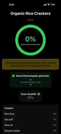 Screenshot von Glutenfrei - Gluten Checker auf dem iPhone 1