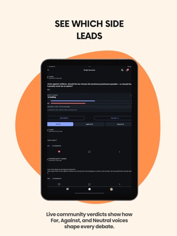 DeVerdict: Debate App iPad screenshot