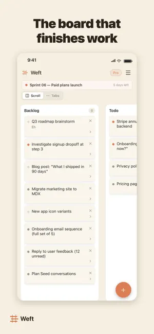 Weft: AI Scrumban Board screenshot 1