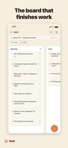 Weft: AI Scrumban Board Screenshot 1 of 5