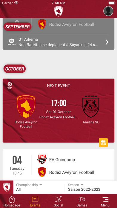 Rodez Aveyron Football Screenshot