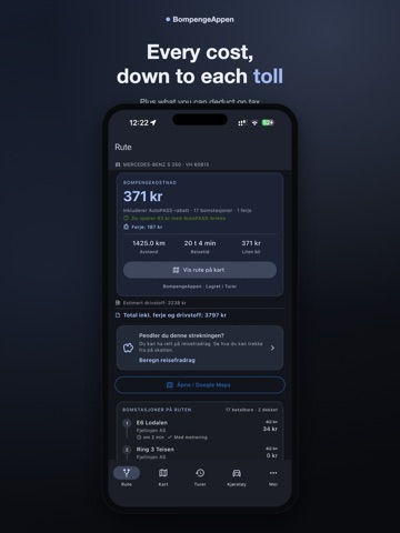 BompengeAppen: Toll Calculator iPad screenshot