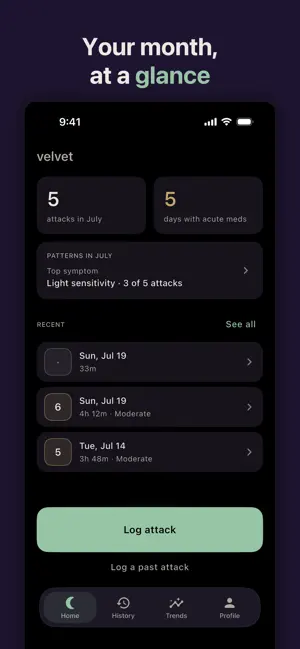 Velvet: Migraine Tracker screenshot 4