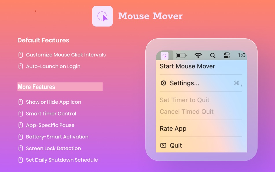 #1. Auto Mouse Mover - Anti Sleep (macOS) De: Harshad Jadav