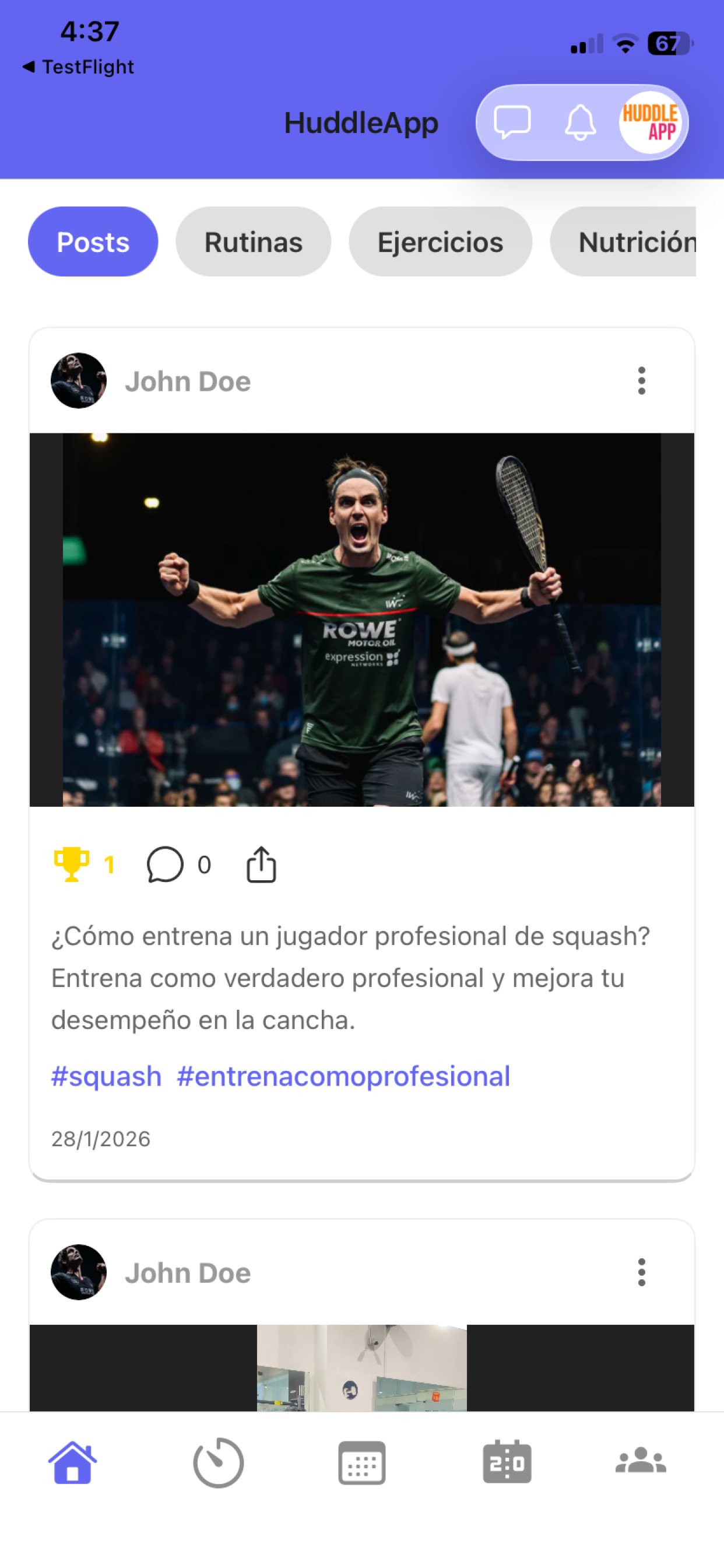 HuddleApp: Deporte y Nutrición screenshot 3