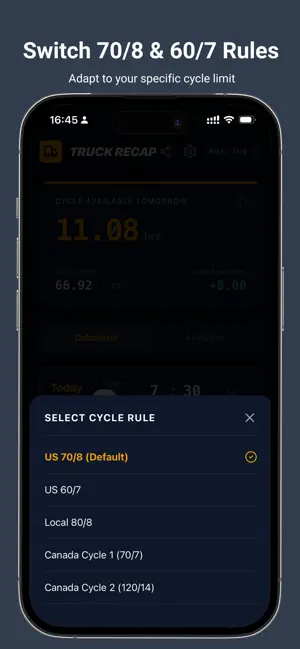 Truck Recap: HOS Calculator screenshot 3