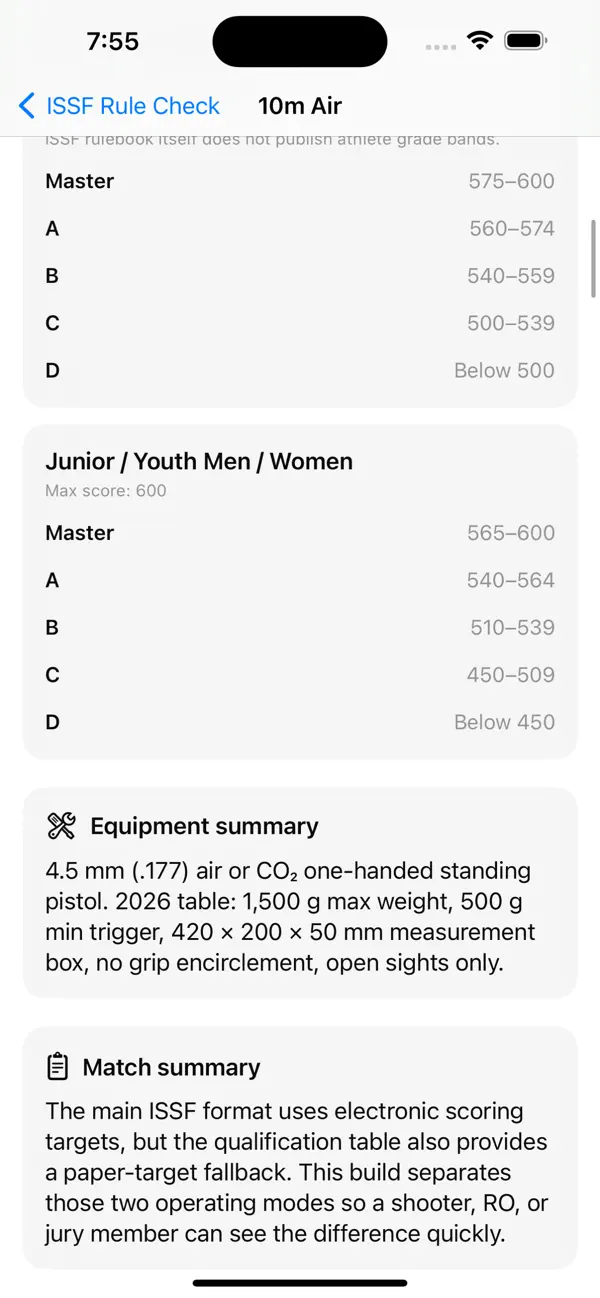 Screenshot #3 pour ISSF Rule Check