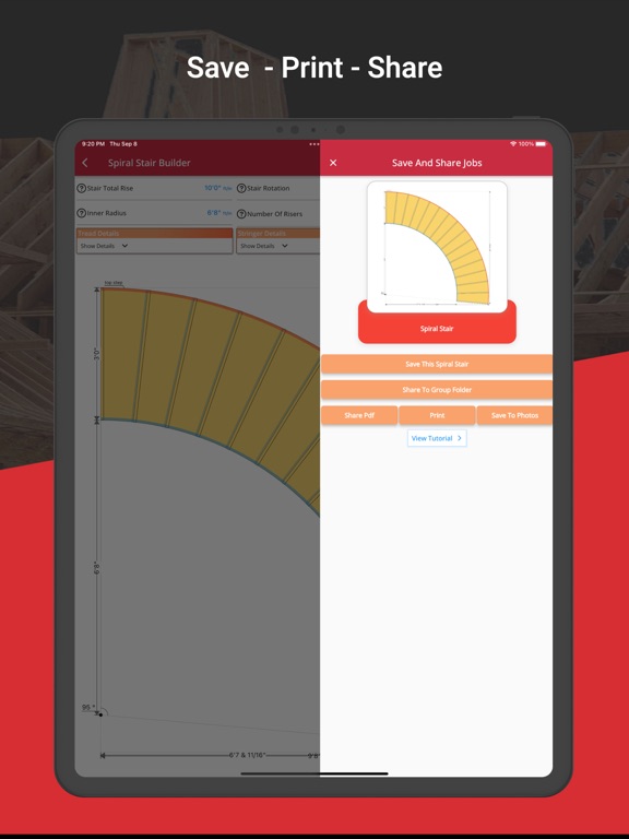 RedX Stairs - 3D Calculator iPad screenshot 9 - Utilities app
