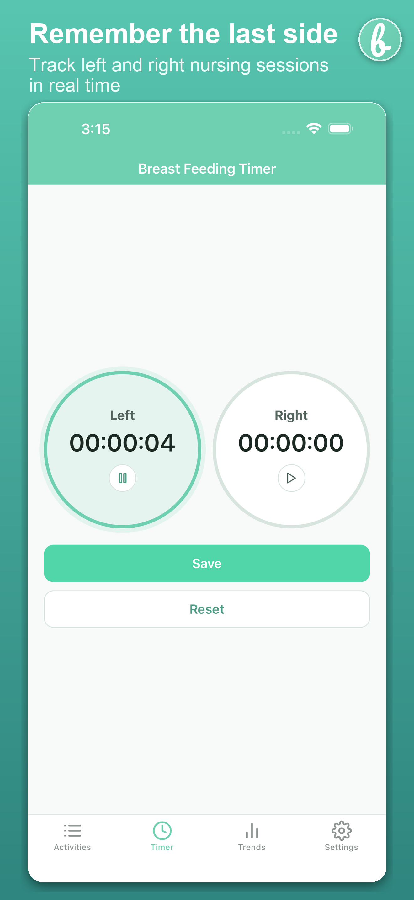 BoobieTime Breastfeeding Timer