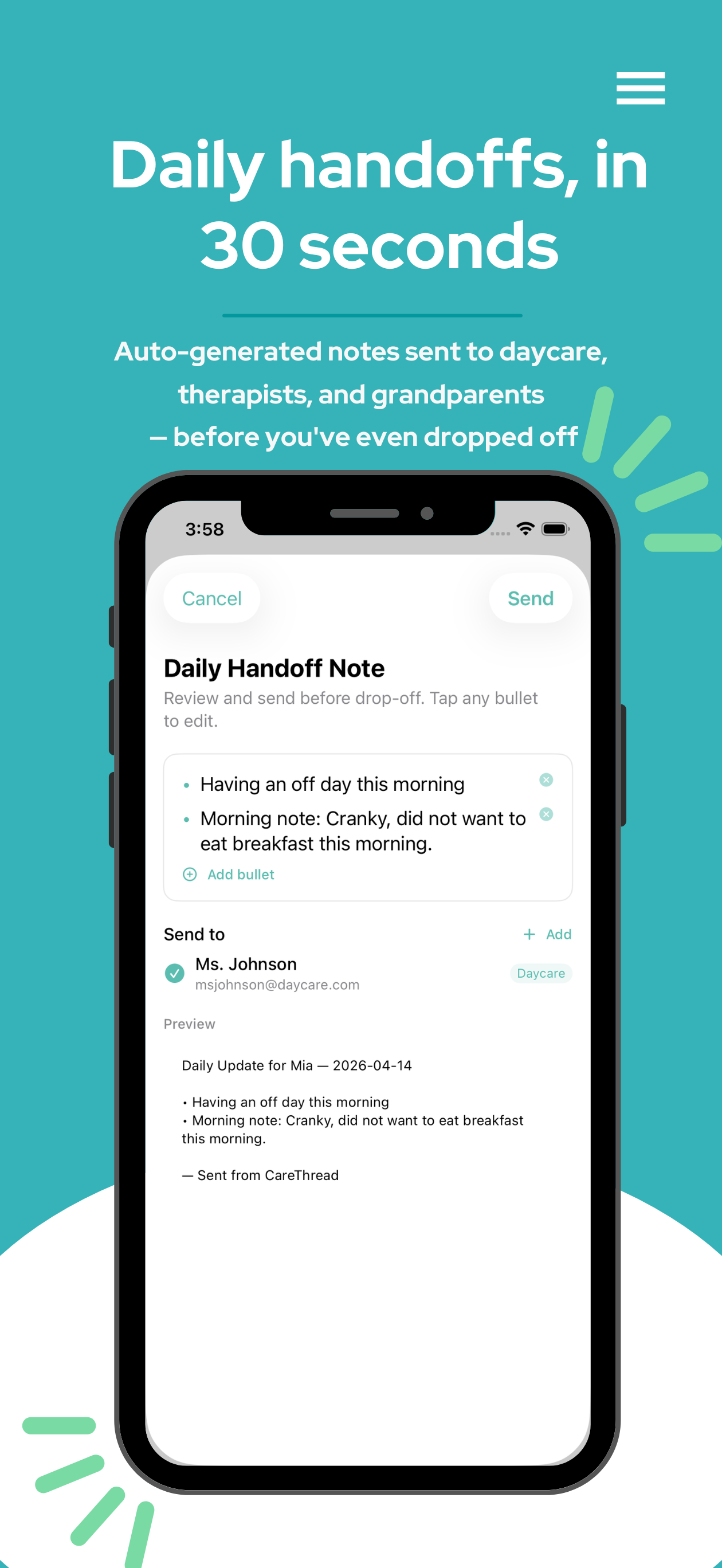 CareThread: Daycare Tracker screenshot 9