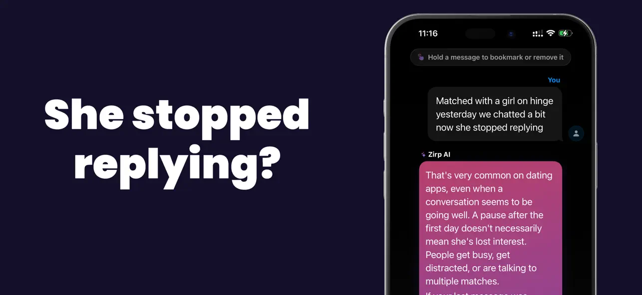 Screenshot #1 pour Zirp: AI Dating Chat Coach