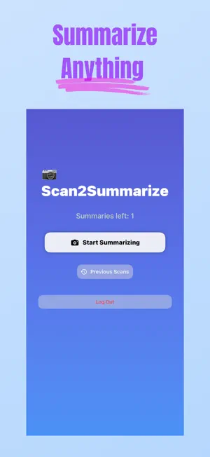 Scan2Summarize screenshot 1