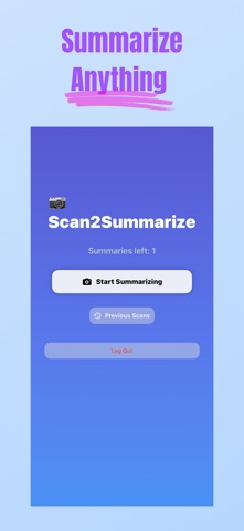 Scan2Summarize iPhone screenshot