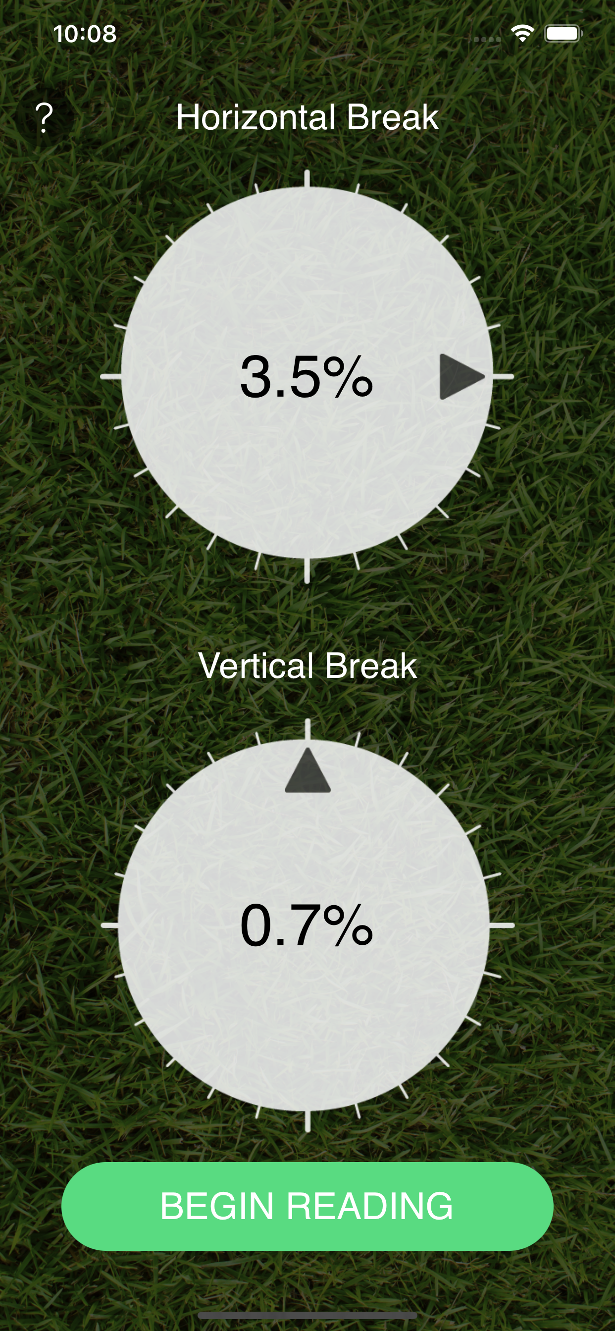 Percent Slope: Golf Green Read