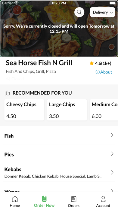 Sea Horse Fish N Grill, Screenshot