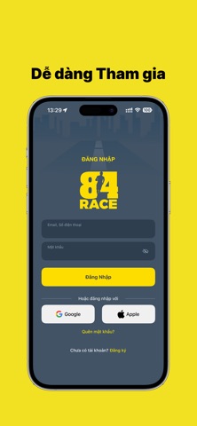 84RACE app screenshot