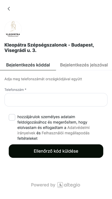 Kleopátra Szépségszalonok. Screenshot