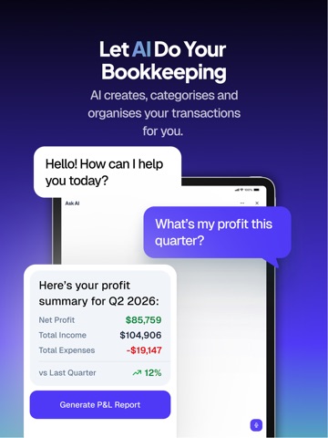 Tax AI - One Tap Bookkeeping iPad screenshot