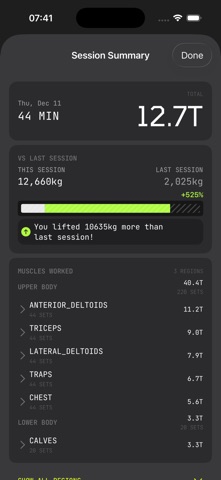 Afterset: Gym Workout Tracker screenshot