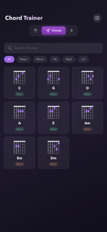 Touch Guitar Chord Trainer iPhone screenshot