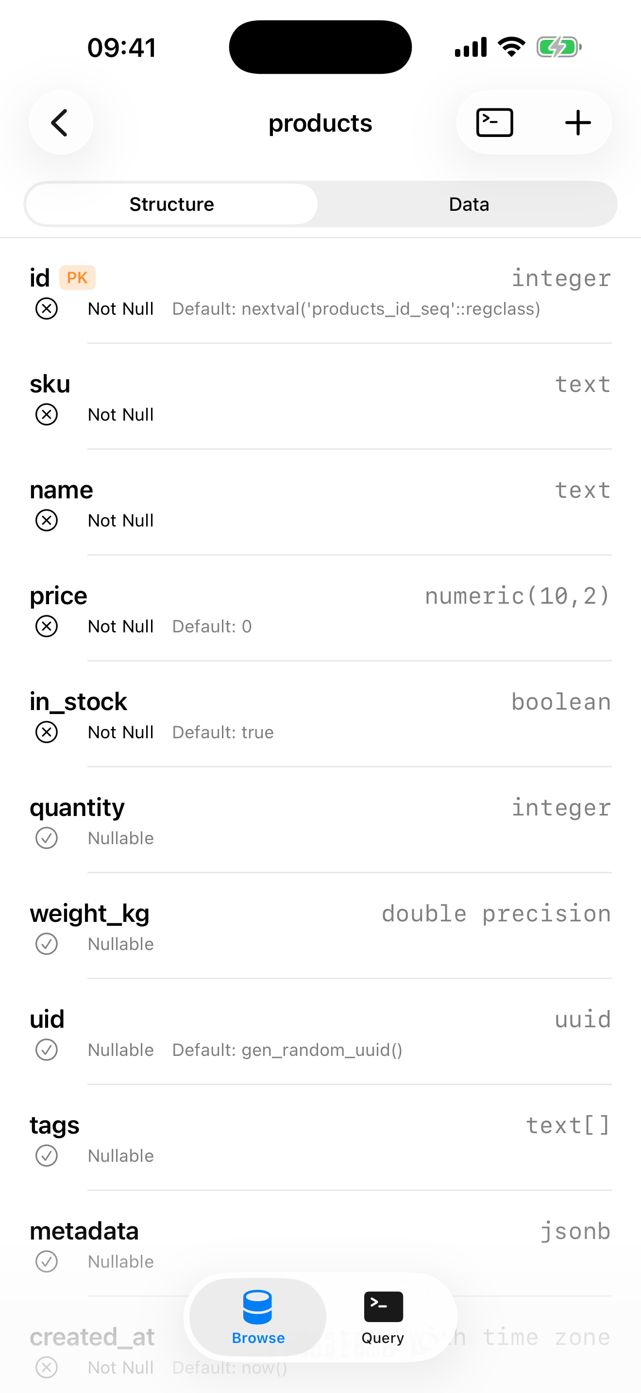 MobileDB: Postgres Client