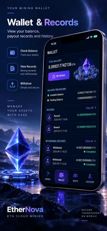 EtherNova-ETH Cloud Mining screenshot 4 of 6