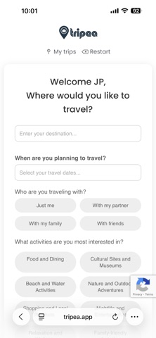 Tripea screenshot