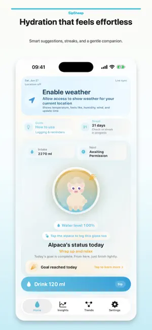 SipSheep：Water Tracker screenshot 1