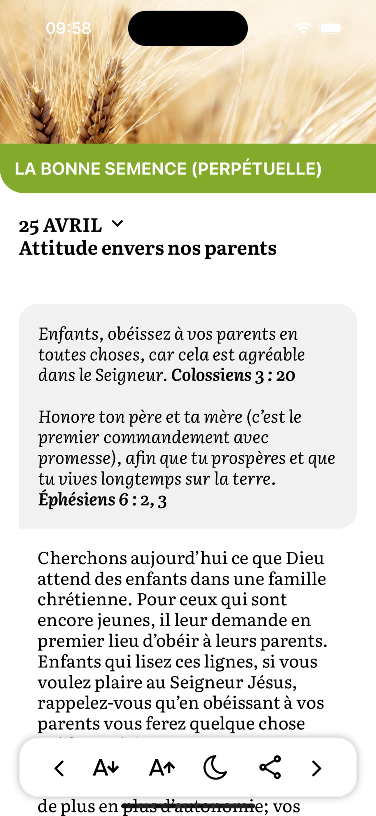 Méditons la Bible
