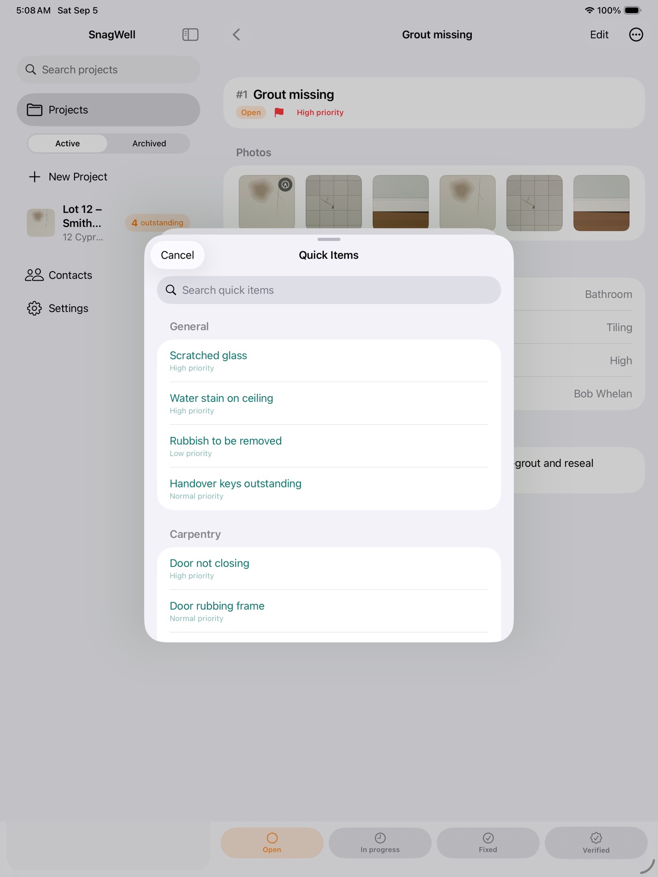 Screenshot 9 of SnagWell: Snag & Site Audit