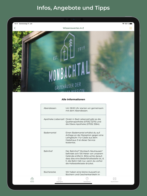 Gästehäuser Monbachtal app screenshot 2
