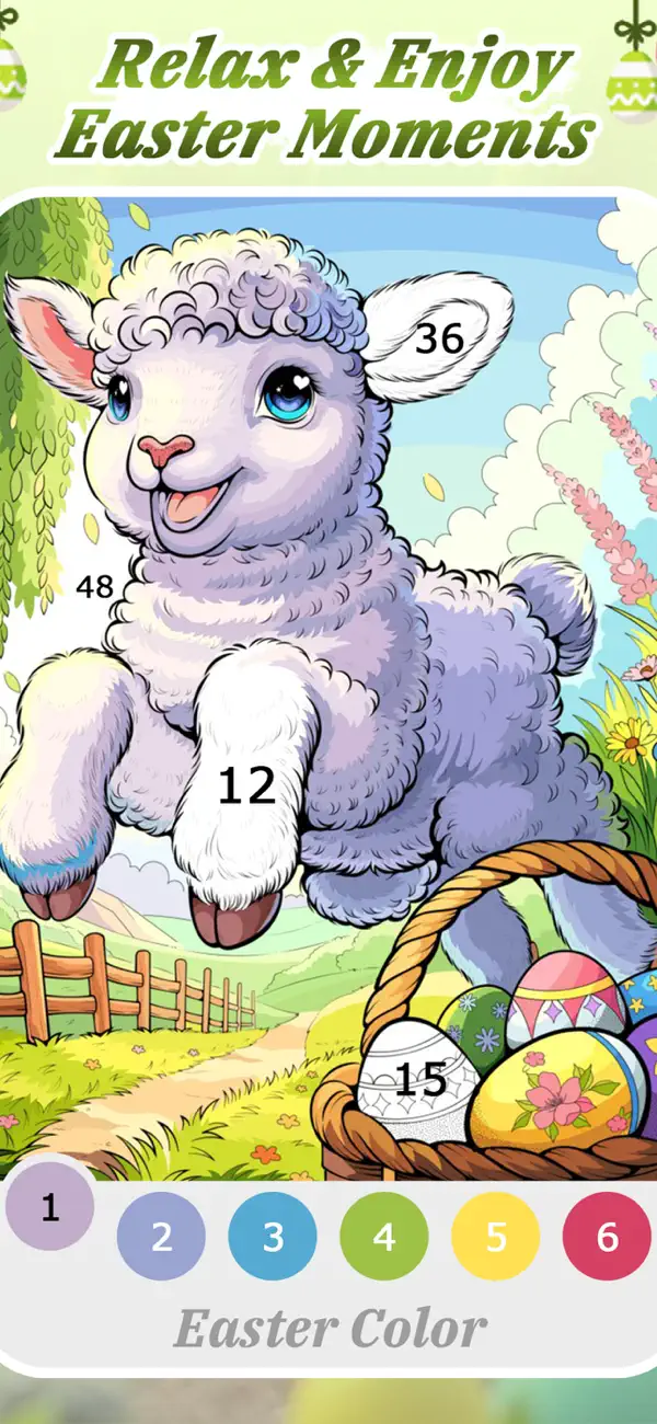 Screenshot #2 pour Easter Color by Number Game