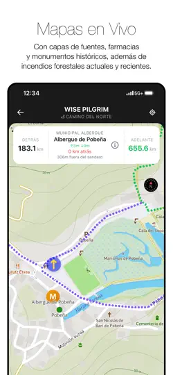 Captura de pantalla de Wise Pilgrim Camino Del Norte en iPhone 5