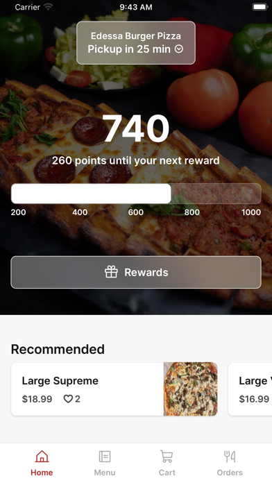 Edessa Burger & Pizza iPhone screenshot 1 - Food & Drink app