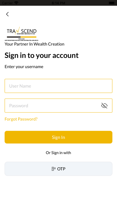Transcend Investment Services Screenshot