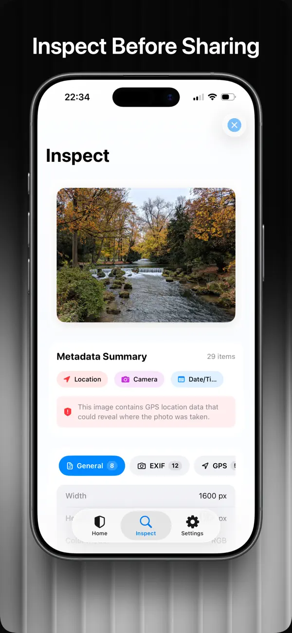 Screenshot #2 pour Exif Remover App