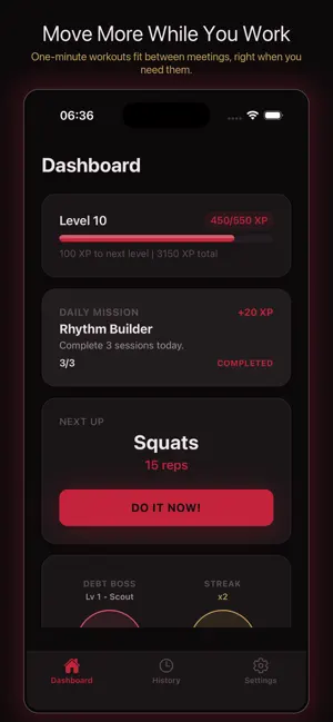 MicroReps: Desk Workout App screenshot 1