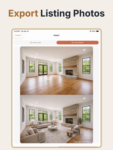 Virtual Staging AI Home Design iPad screenshot