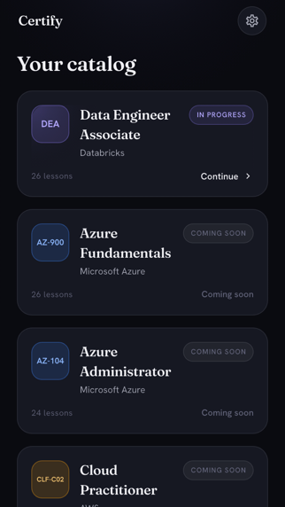 Certify screenshot