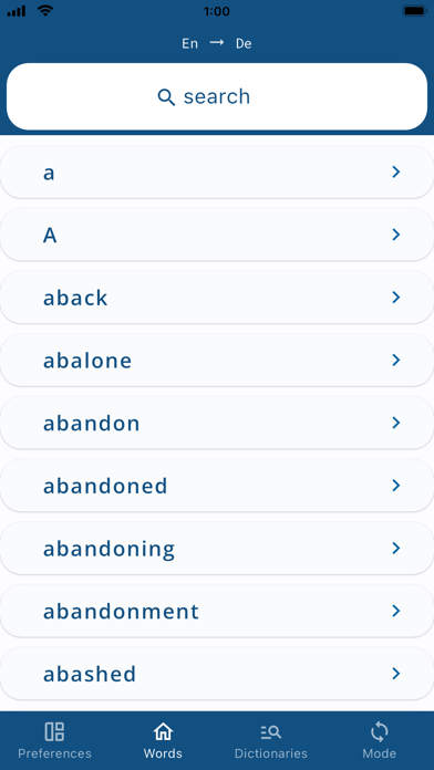 German English Dictionary EnDe Screenshot