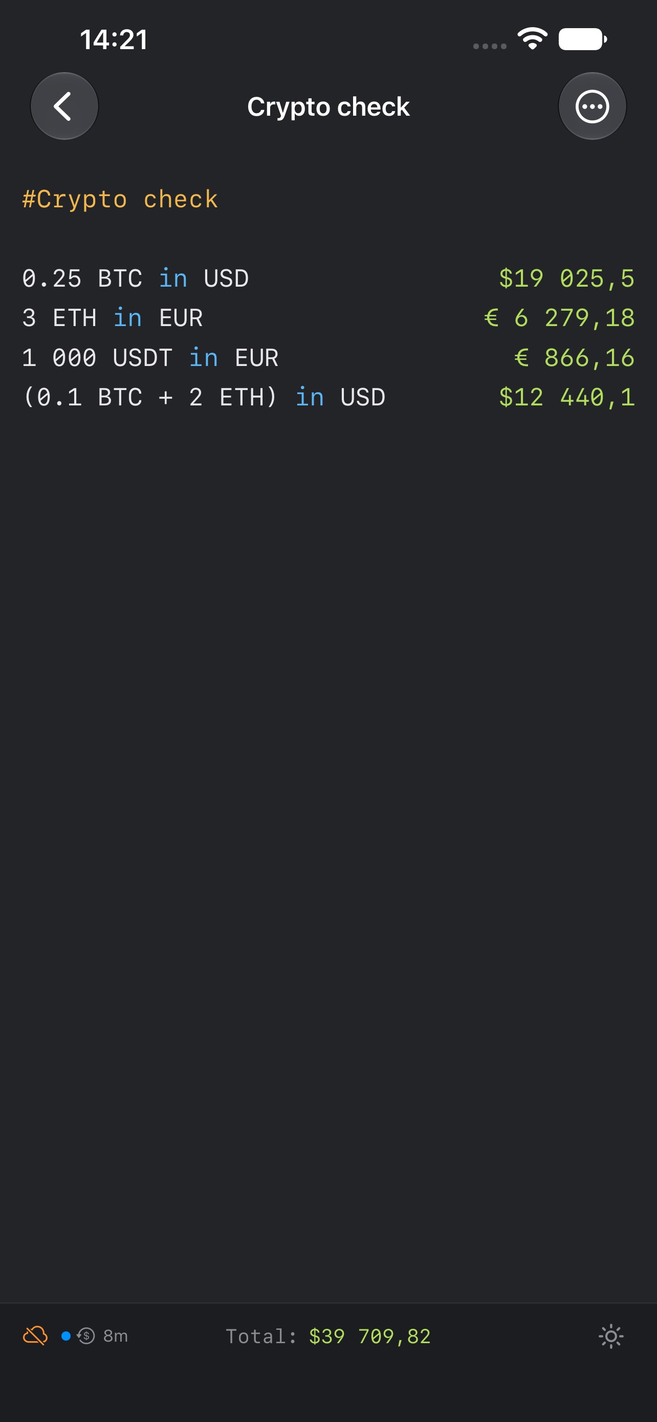 Screenshot 4 of Kalk: Plain Text Calculator