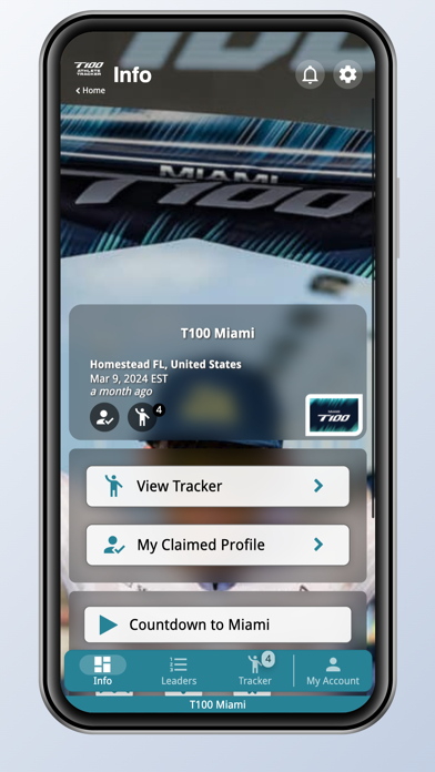 T100 Athlete Tracker Screenshot