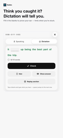 Dollim: English Shadowing iPhone screenshot