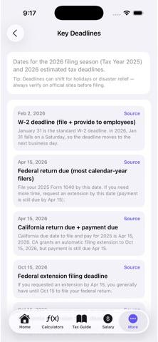 California Tax Guide screenshot