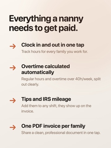 Nannly - Nanny Pay & Hours iPad screenshot
