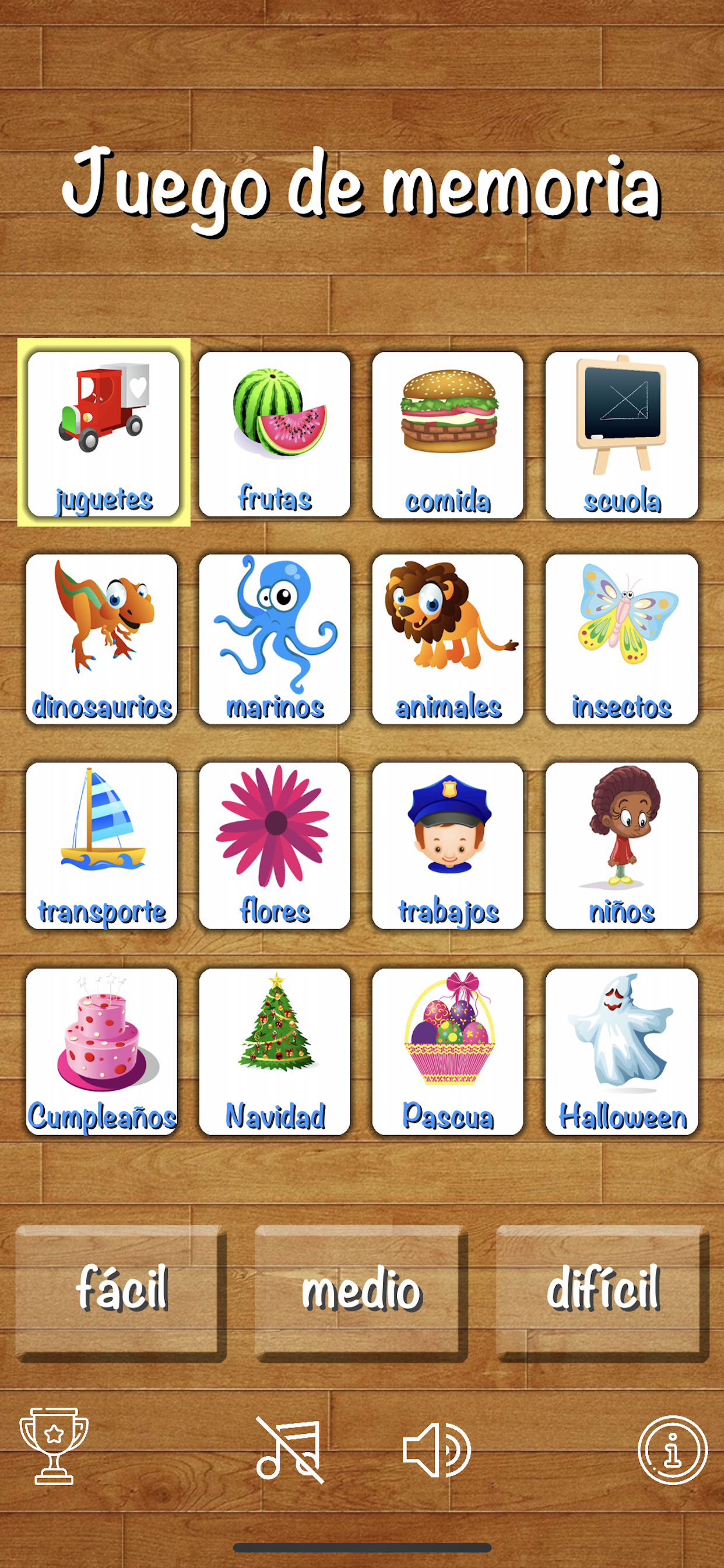 ¡Juego de memoria para niños!
