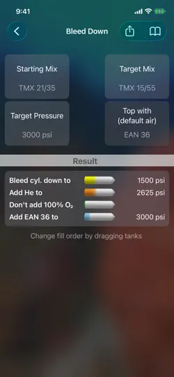 Capture d'écran de Trimix Tools sur iPhone 4