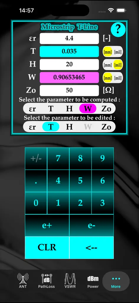 RF-CALC - Utilities App | MWM